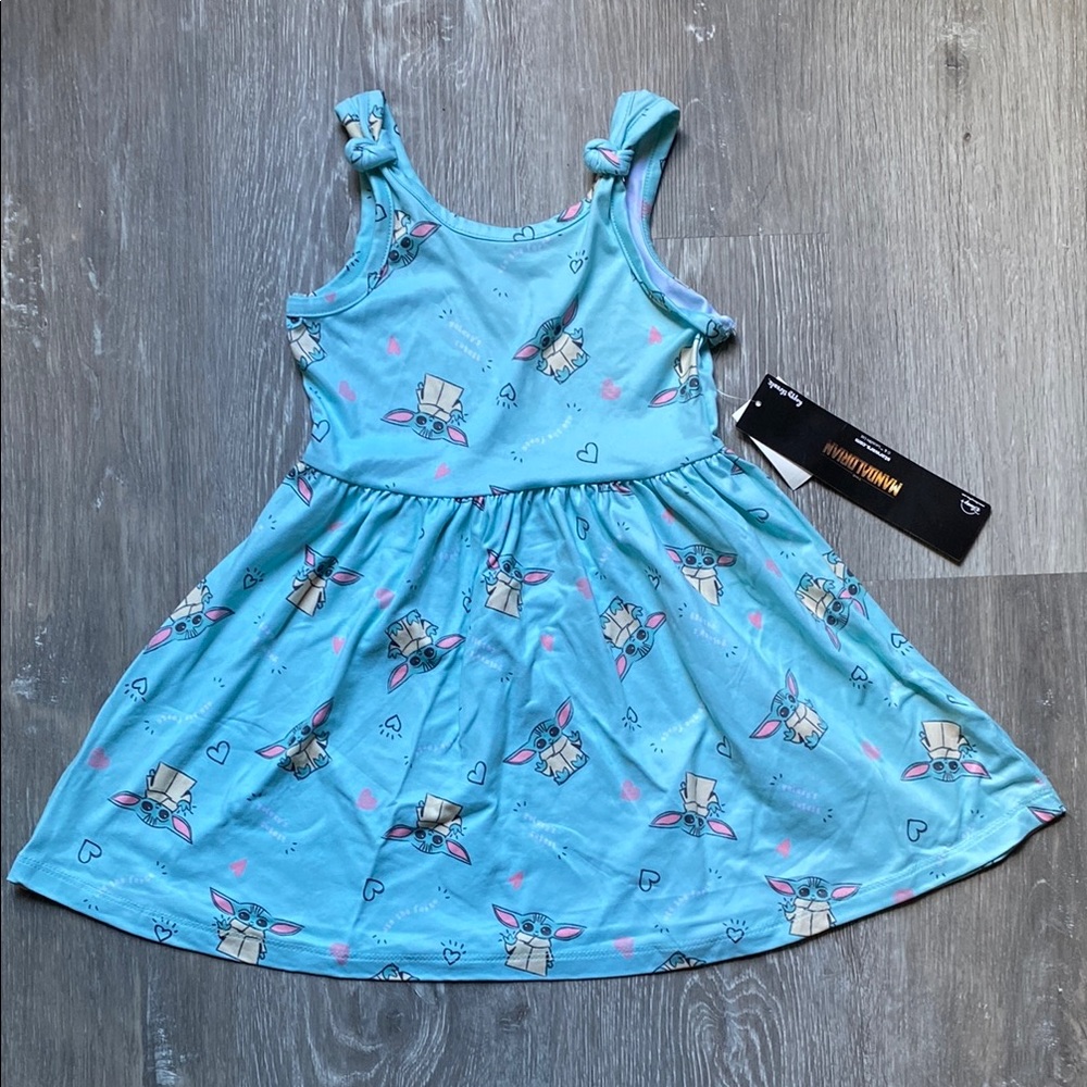 Star Wars Mandalorian Kid’s Blue Sleeveless Scoop Neck Dress, size 2T